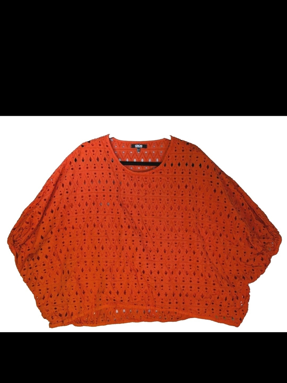 ASOS Bright Red Crochet Slouchy Knit Top